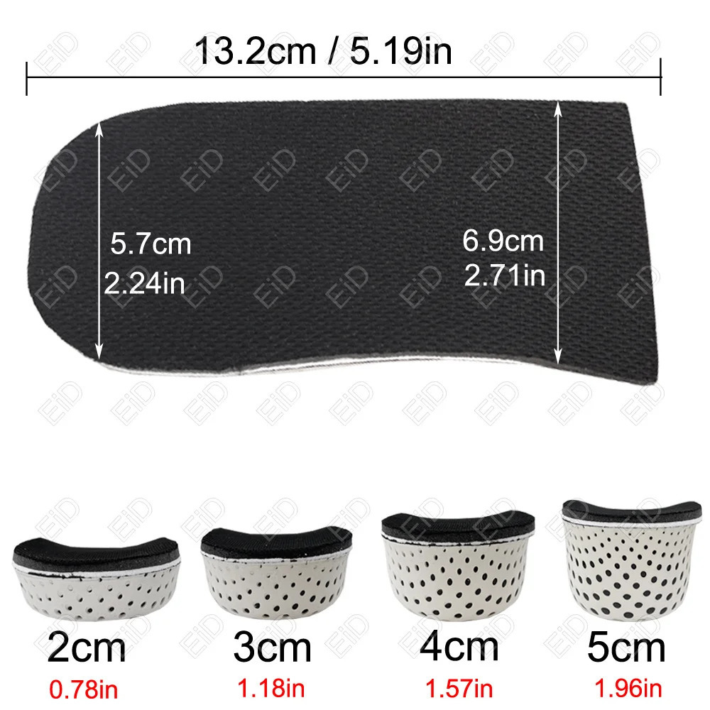 Memory Foam Invisible Height Increase Insole EVA Heel Lifting Inserts 2/3/4/5CM Shoe Lifts Shoe Pads Elevator Insoles for Unisex 250528
