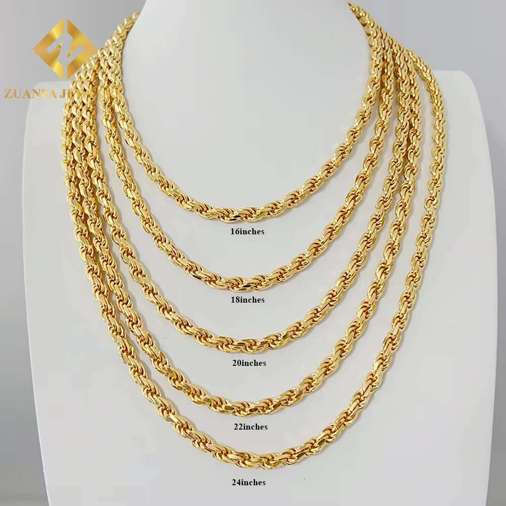 Mens Italian Heavy Chain 925 Sterling Silver Moissanite Diamond Cut 6MM Width Rope Chain Necklace for Men