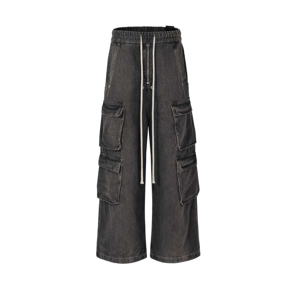 Owen Seak Men Cargo Jeans Casual Loose Gothic Men's Sweatpants Autumn Black Long Pants Size XL