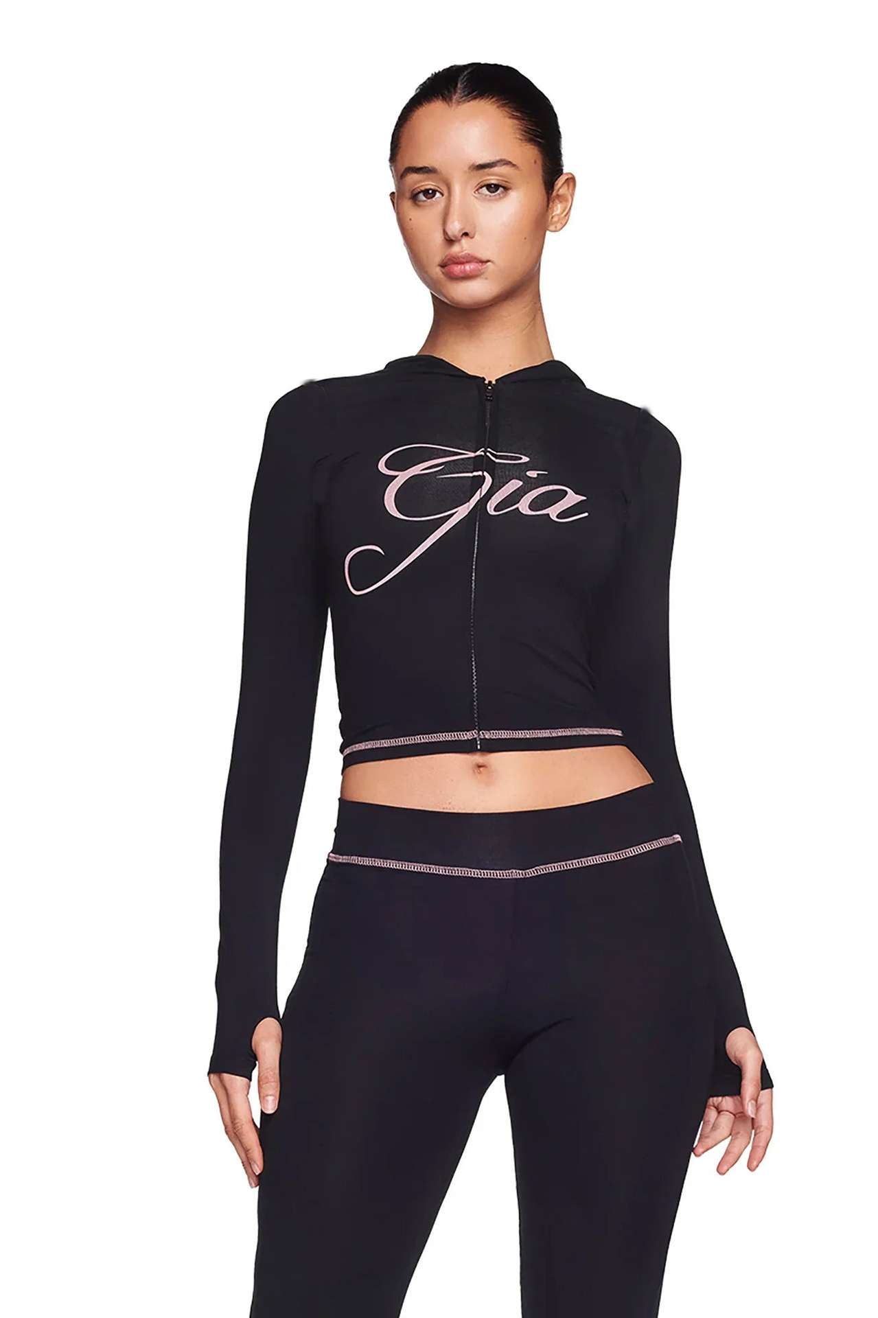 womens tracksuits i am gia suit retro spicy girl reverse designer letter printed low waisted pants two pieces