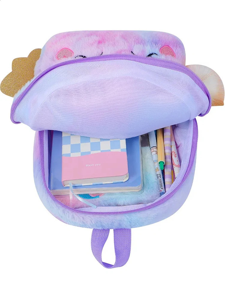 Custom Unicorn Backpack for Girls - Personalized Embroidery Name Plush Cartoon School Bag Cute Leisure Kids Gift 250529