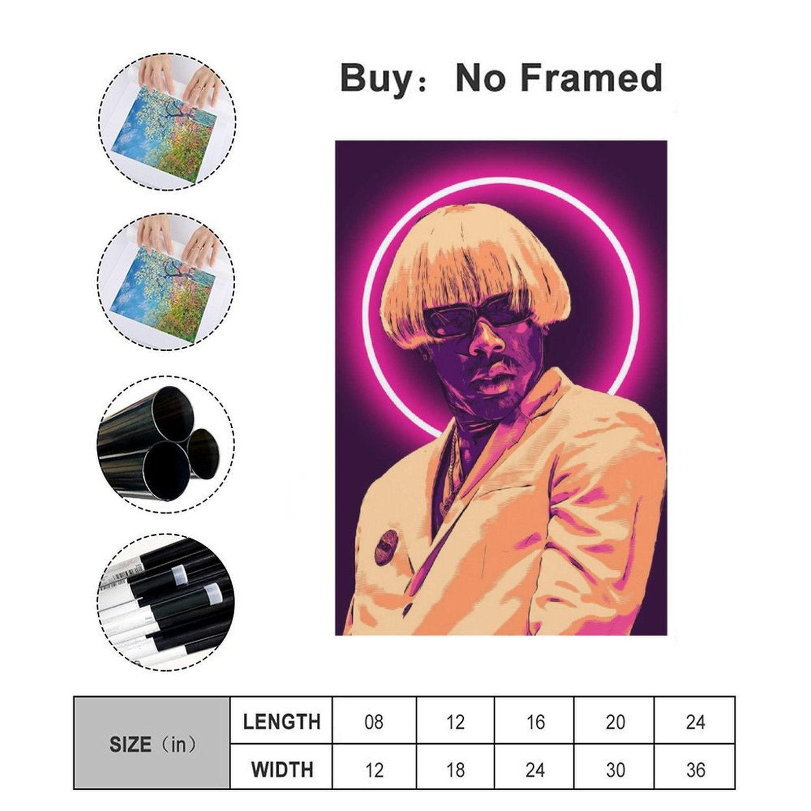 Home Decor Luxury Painting RAPPER Tyler The Creator SINGER Canvas Prints Wall Painting Wall Art Decor Print Picture Paintings for Living Room Unframe 