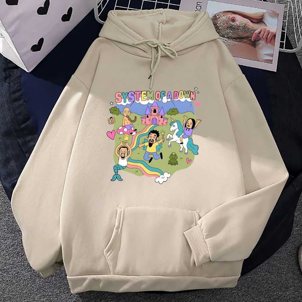 System of A Down Hoodies Mens Comfortable Pocket Sweatshirts Fleece Long Sleeve Rock Band Pullovers Kawaii Cartoon Male Hoody W250530