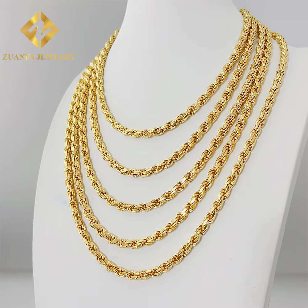 Mens Italian Heavy Chain 925 Sterling Silver Moissanite Diamond Cut 6MM Width Rope Chain Necklace for Men