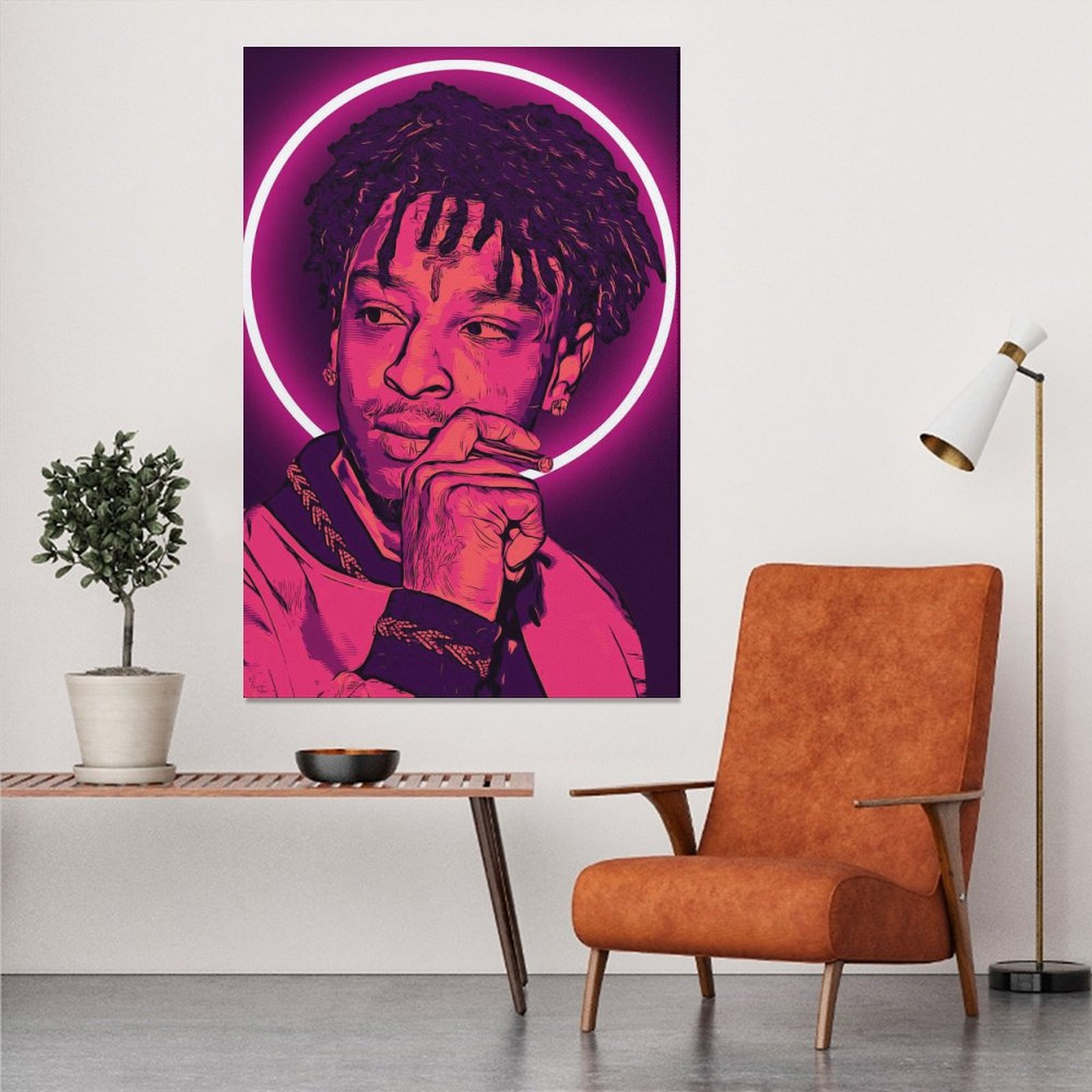Wall Art Painting Rapper 21 Savage Singer Canvas Prints Wall Painting Wall Art Decor Print Picture Paintings for Living Room Home Decor Luxury