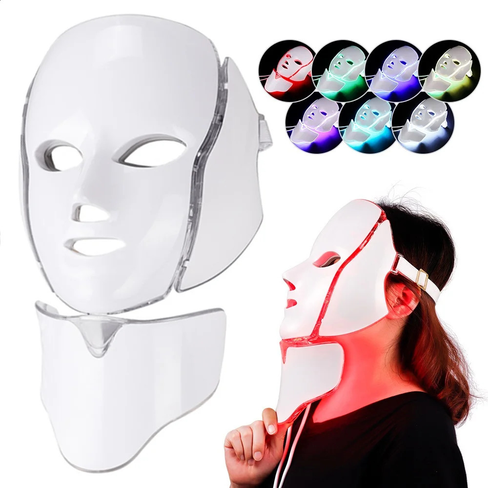 Air Bag-7 Colors Light LED Skin Care Facial Beauty Mask With Neck Skin Rejuvenation Treatment Beauty 250527