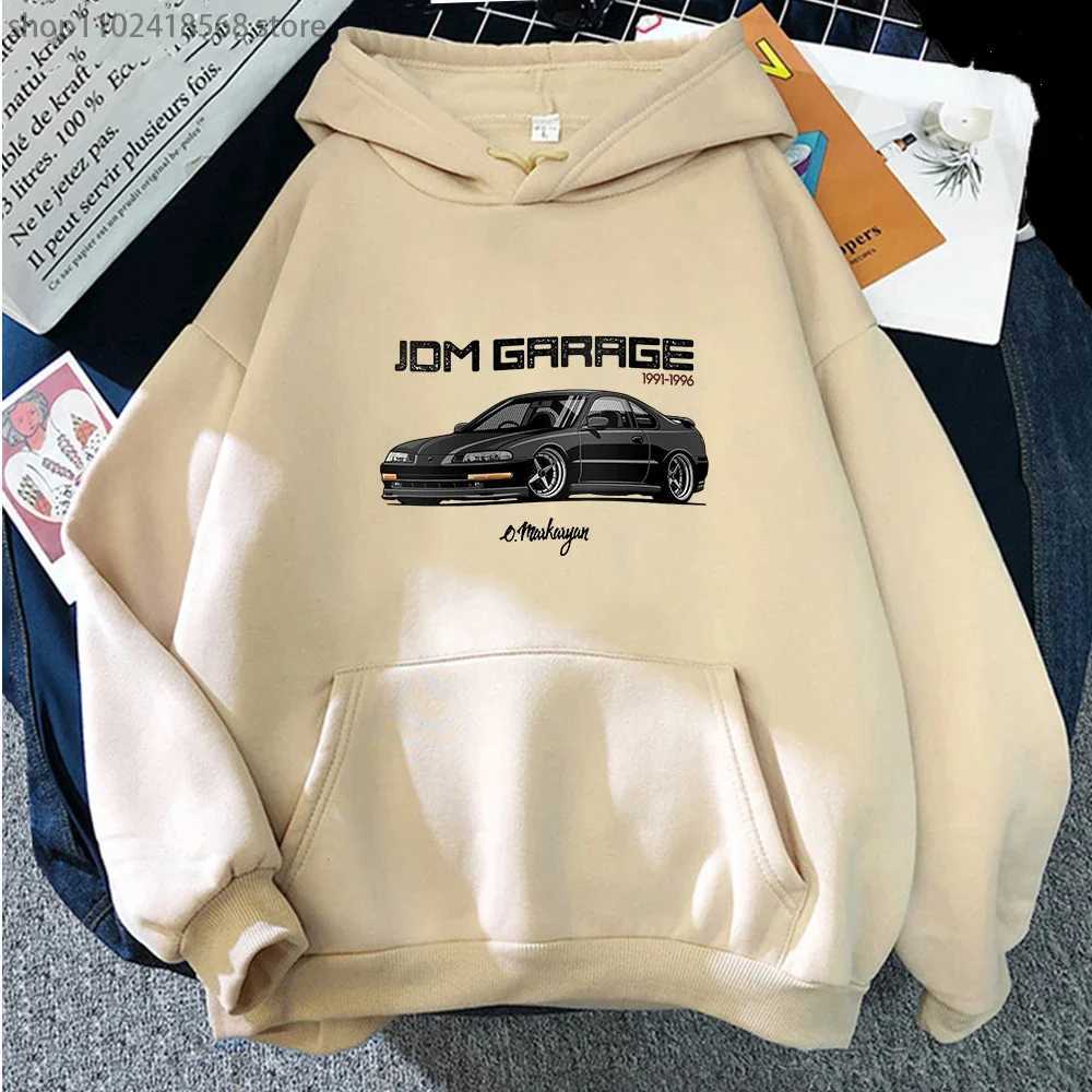 JDM Hoodie Men CRX Initial D Anime Sweatshirts Japan Car Print Streetwear Women Vintage O-Neck Winter Casual Harajuku Boy Tops W250530