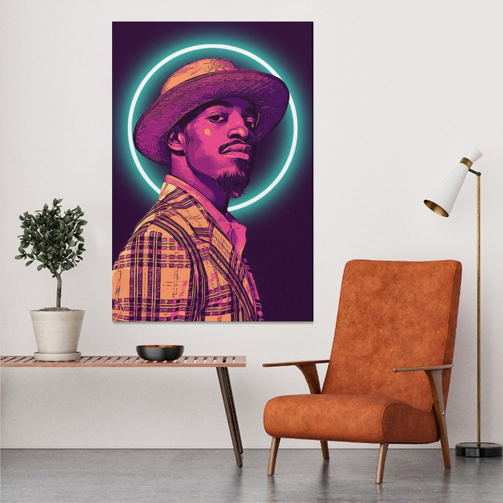 Wall Art Painting Rapper Andre 3000 Hip Hop Canvas Prints Wall Painting Wall Art Decor Print Picture Paintings for Living Room Home Decor Luxury Unfra