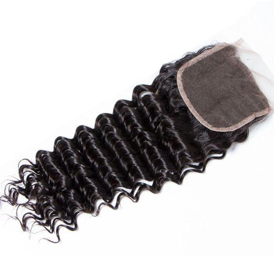 Hair Human Deep Wave 4*4 Frontal Closure Transparent Lace