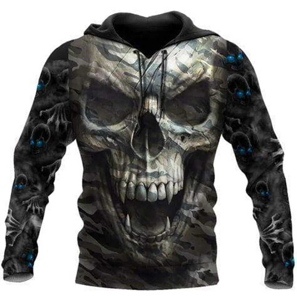 3D Printed Skull Graphics Mens Hoodie Tops Fashion Unisex Sweatshirt Spring and Autumn Hip Hop Streetwear Oversized Casual Men W250530