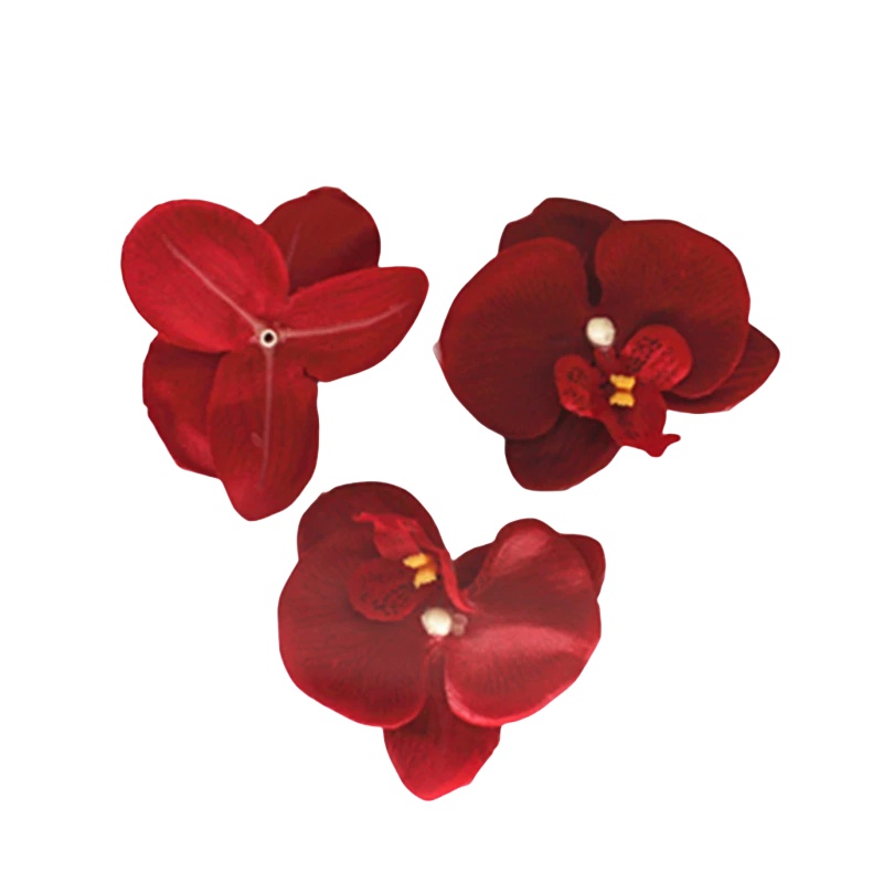 Violet White Phalaenopsis Silk Butterfly Orchid Flowers 6.5CM Hair Bows Clips For Women Girls Kid's Corsage Headdress Headbands Hairband Accessor