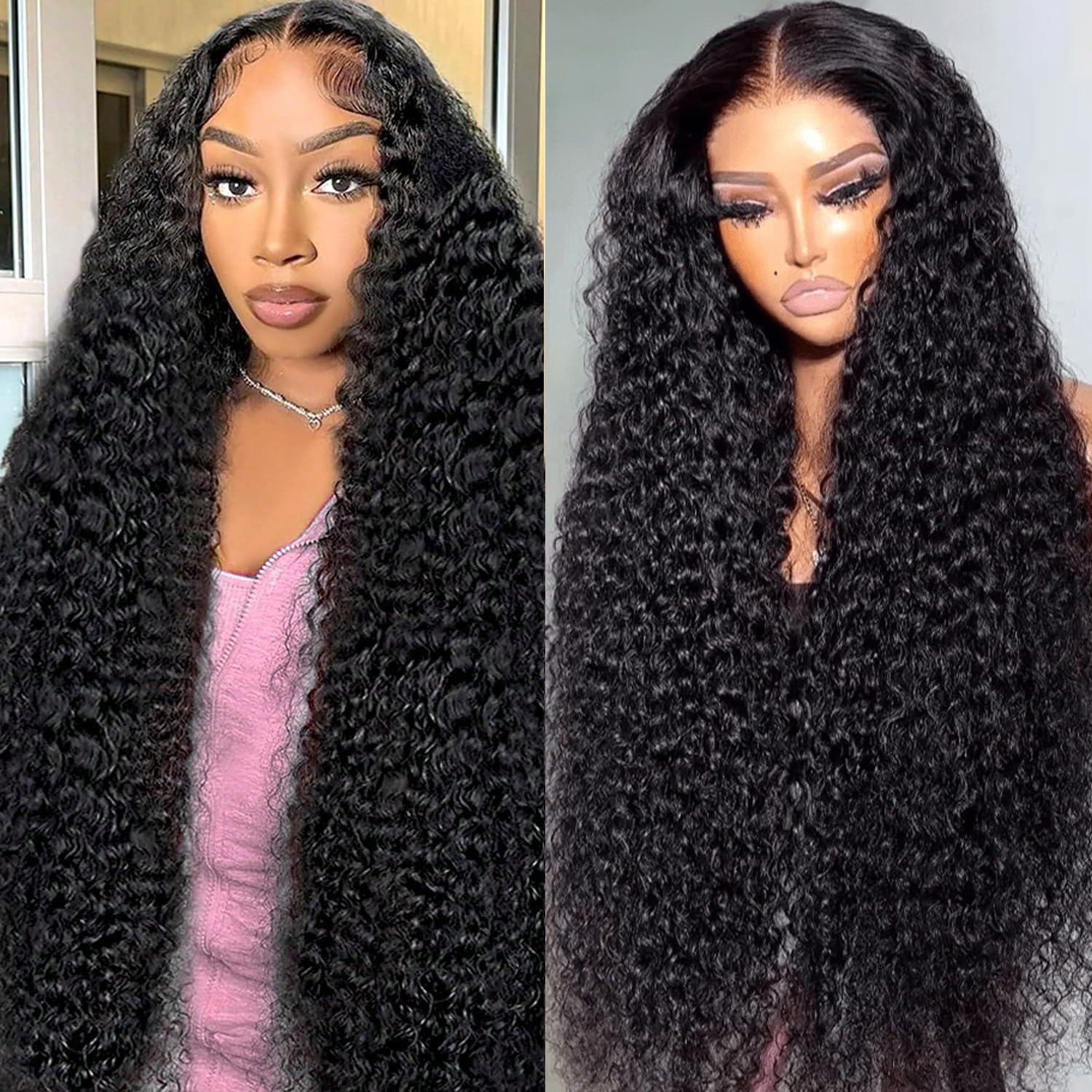 18 "-30" HD Lace wigs human hair 360 Deep Wave | Brazilian Wig suitable for black women 1B # pre pulled hairline natural baby hair 200% Dens