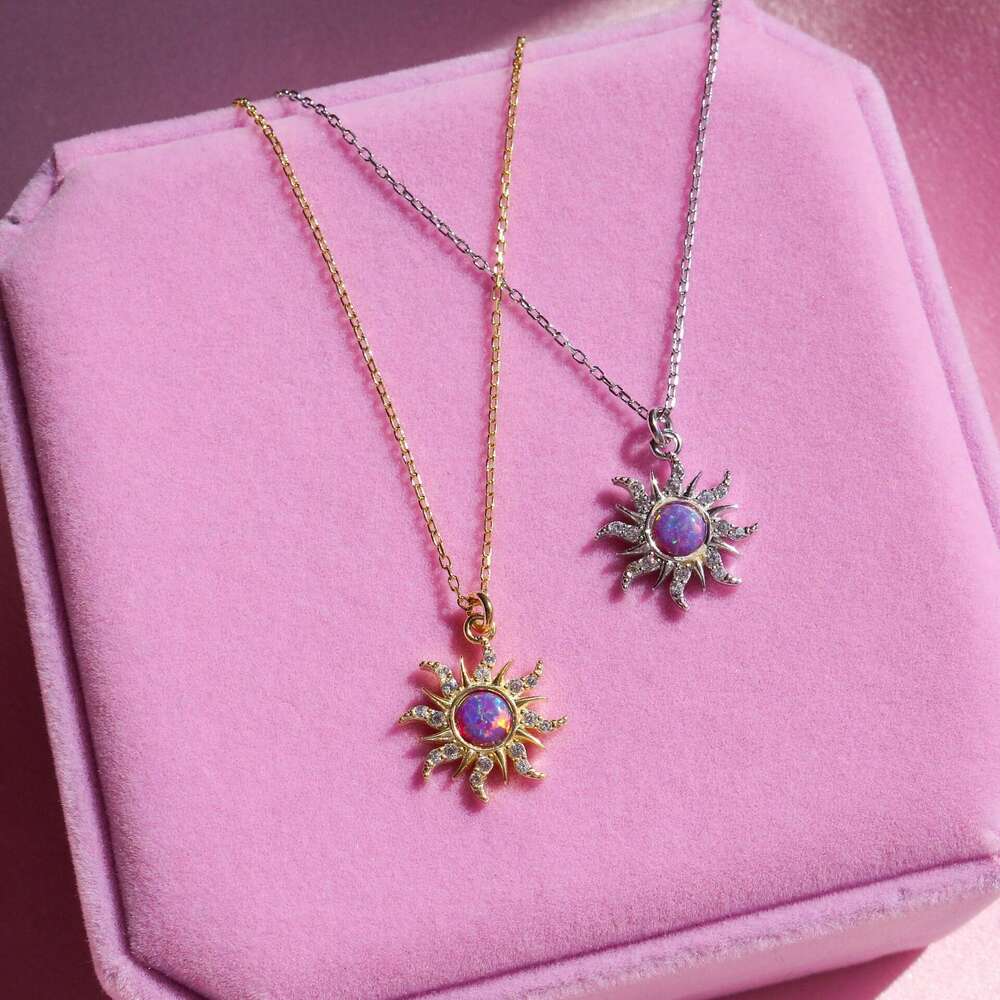 Dopamine Necklace Opal Micro Paved Zircon Pendant