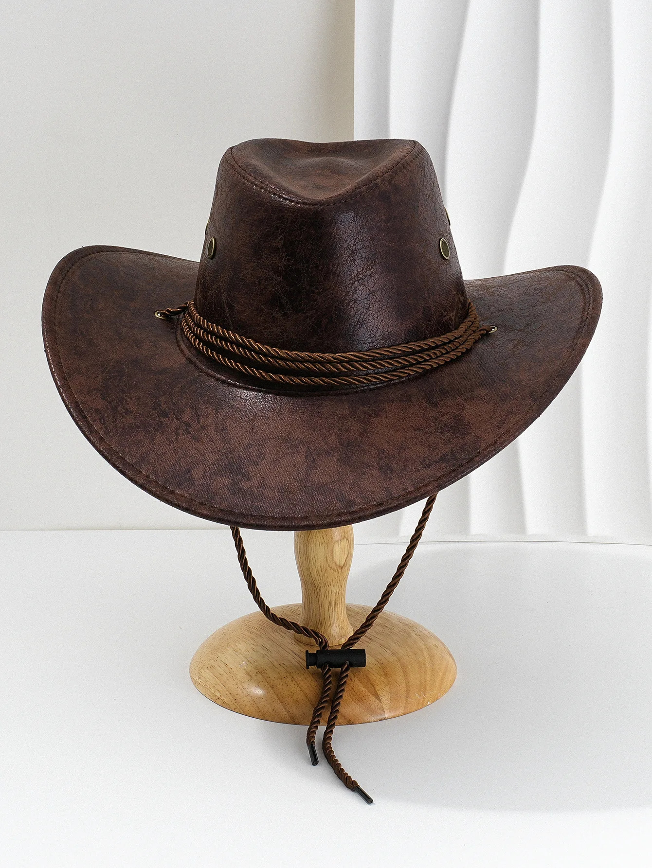 Fast Drop Cowboy Hat Unisex Faux Leather Sunhat Wild Brim Panama Hat Visor Hats Sombrero De Vaquero Occidental 250521