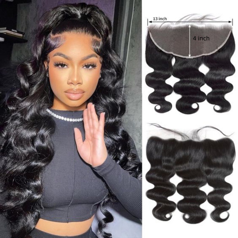 HD 13*4 Transparent Swiss Lace Human Hair Body Wave Frontal