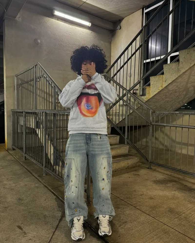 American Retro Gothic Trend Pattern Printed Oversize Hoodie Mens Y2K Street Hip-Hop Harajuku Casual Loose Pullover Couple Style W250530