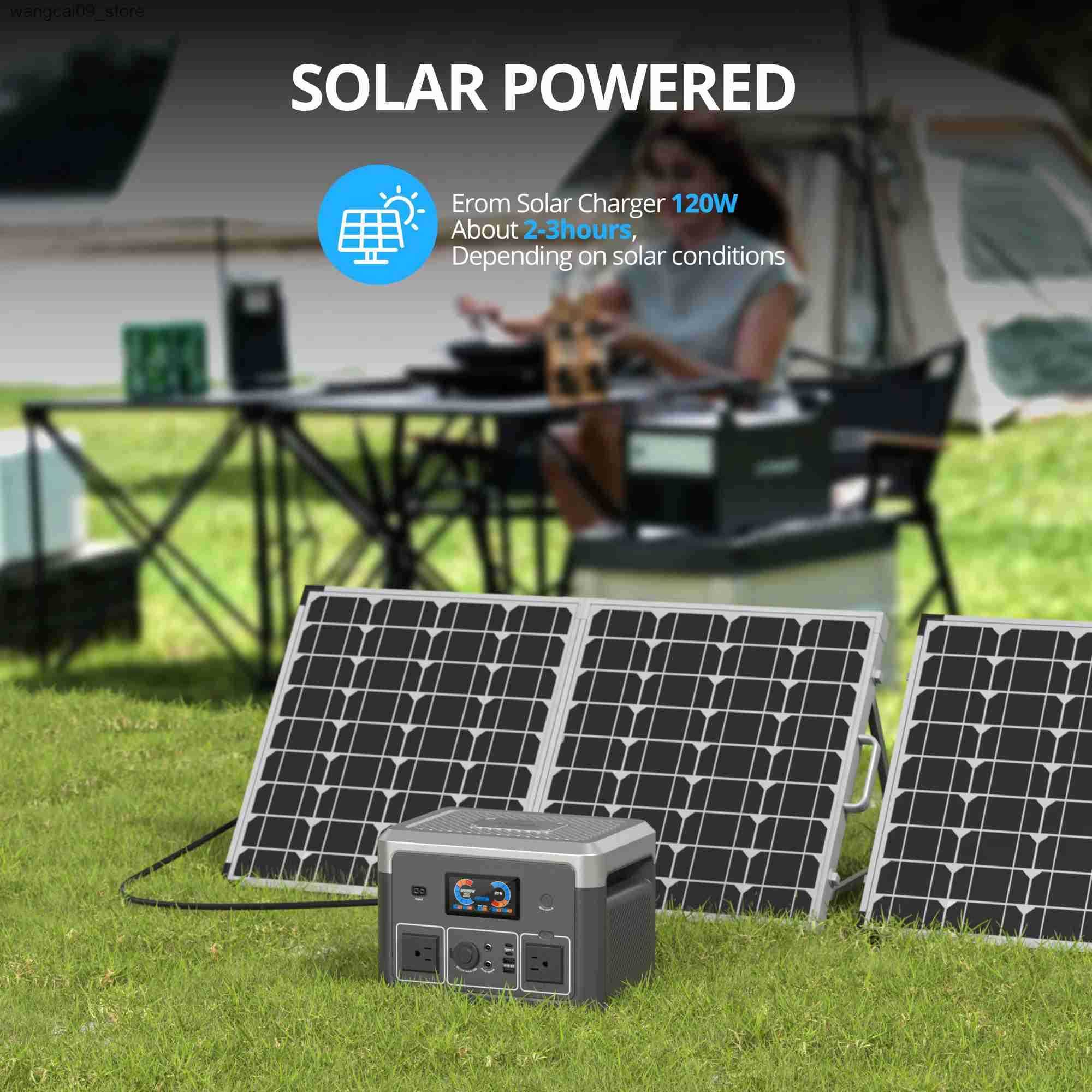 Portable Power Station 665.6Wh LiFePO4 Battery with 2x 600W AC Outlets (Surge 1800W) for Outdoor Camping RV Home Music Player z250530