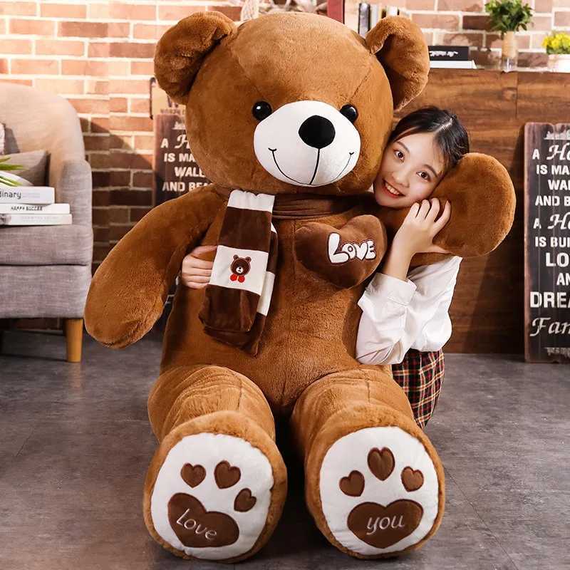 New Quality 4 Colors Teddy Bear With Scarf Stuffed Animals Bear Plush Toys Doll Pillow Kids Lovers Birthday Baby Gift R250529