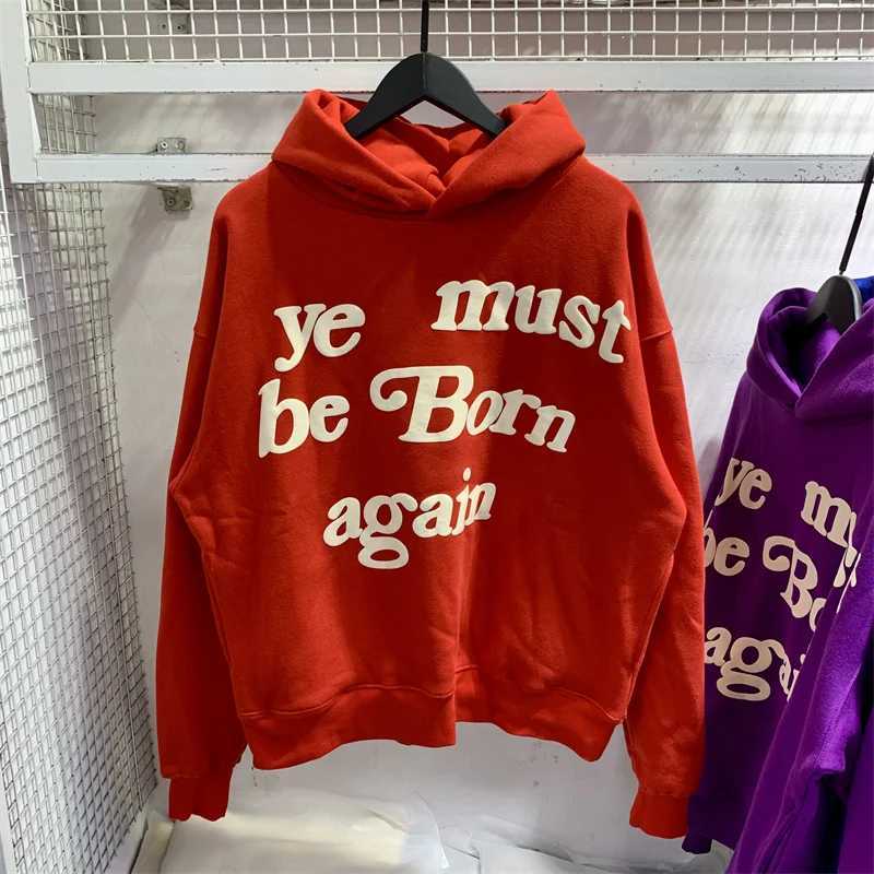 Ye Must Be Born Again CPFM Hooded Sweatshirt Vintage Style Streetwear Pullover for Men and Women XJ250530