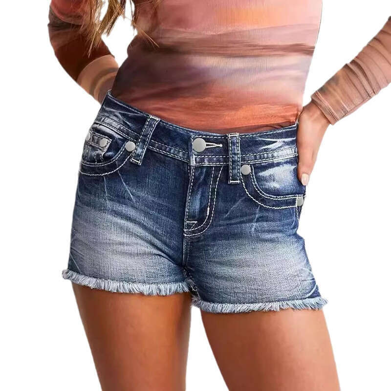 Shorts Women Denim Shorts New Women S Stretch Jeans With Rips Washed Denim Shorts For Women Jean Shorts