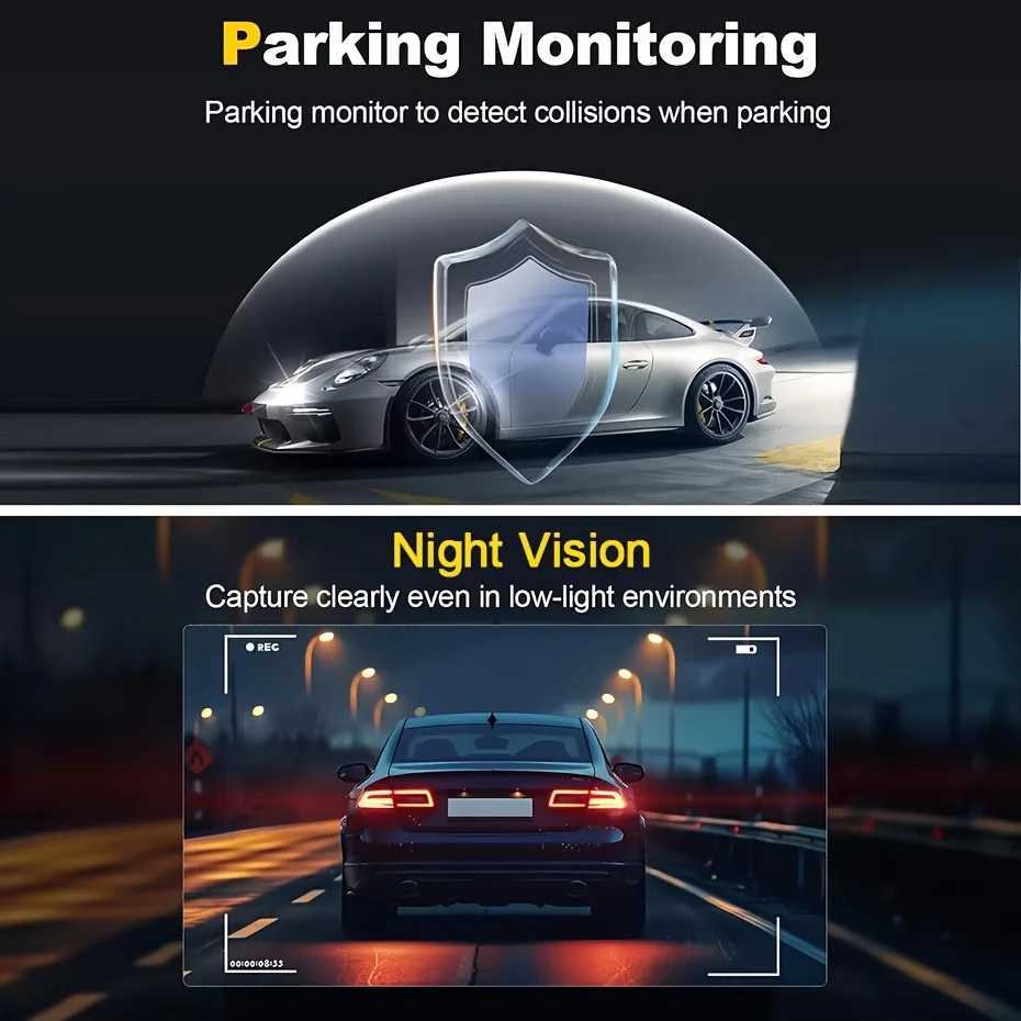 Car dvr Dashcam auto 3 Channel voiture black box Automatic 1080P recording car camera DVR Front Rear View Video Recorder 24H Parkin Mode R250529