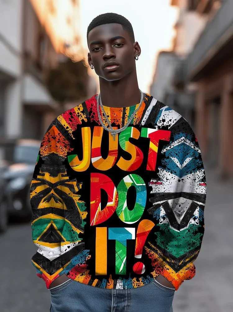 Fashion Mens African Style Graphic Sweatshirts Long Sleeved Sweatshirt O-Neck 3D Printed Casual Sweatshirt For Men Clothing W250530