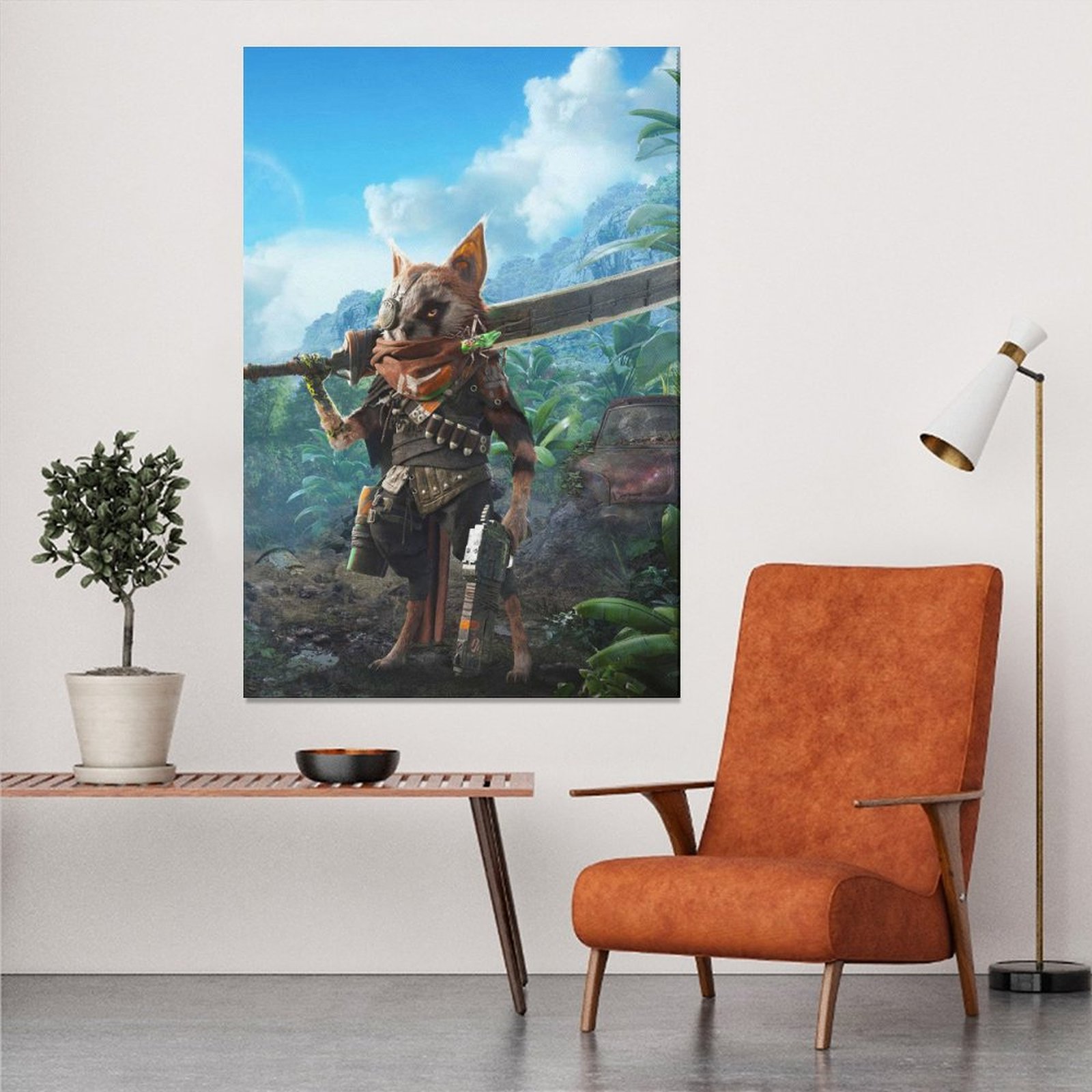 Wall Art Painting Biomutant WARRIOR Canvas Prints Wall Painting Wall Art Decor Print Picture Paintings for Living Room Home Decor Luxury Unframe