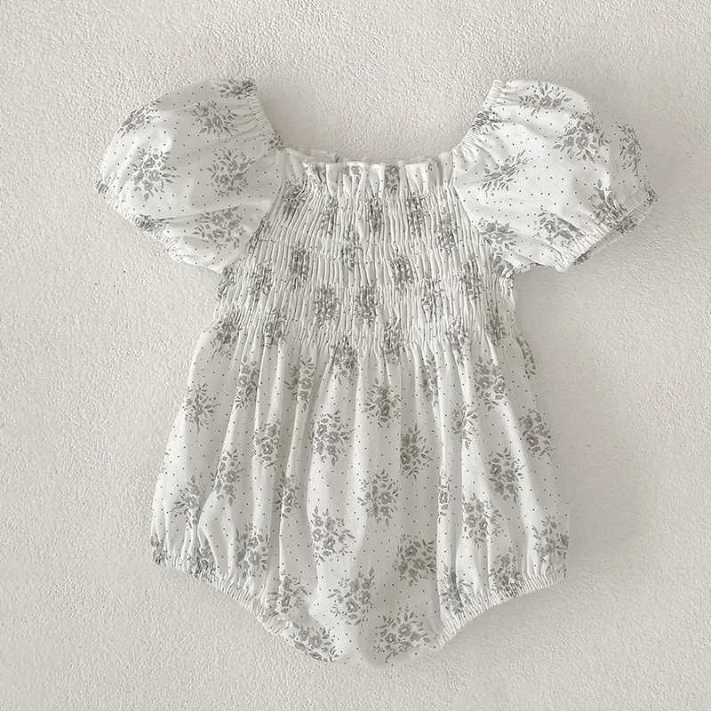 Baby Girls Rompers Newborn Kids Baby Girls Short Sleeve Sweet Flower Printing Princess Rompers Infant Baby Girls Rompers Clothes R250530