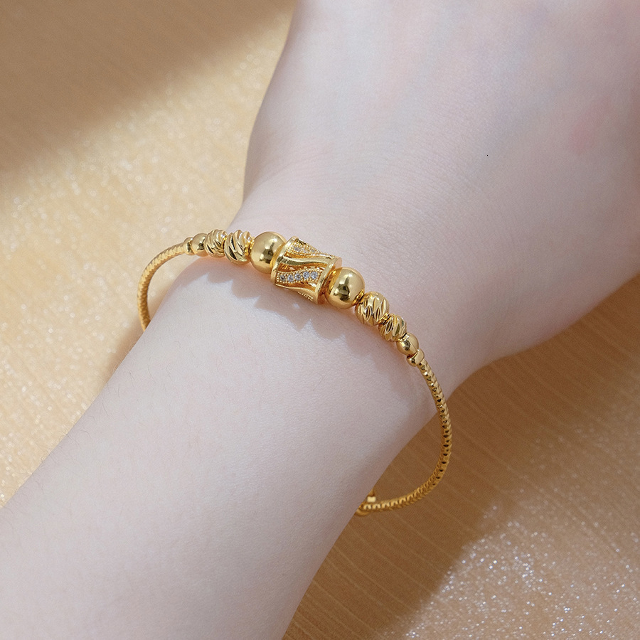 Wando 4pcs/lot Baby Bangles Gold Color Ethiopian Kids Exquisite Bracelet/Bangle Trendy African Arab Ramadan children's Jewelry CX200731