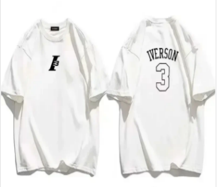 Men's T Shirts Summer Short-sleeved 76ers Iverson No. 3 Training Wear Sports Pure Cotton T-shirt Teet Oversized Loose TopS
