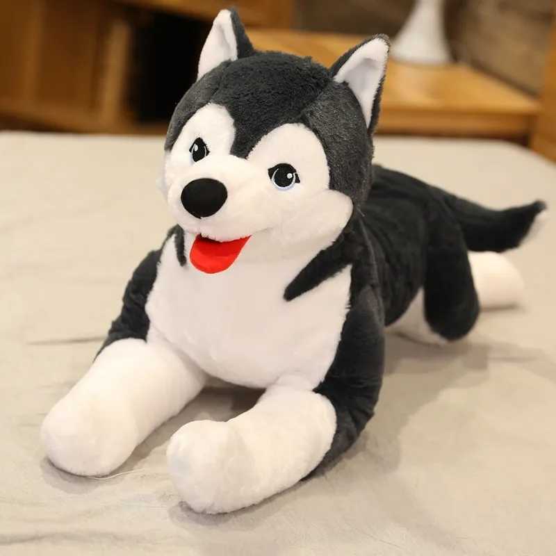 1pc 65cm Kawaii Husky Soft Plush Dog Dolls Stuffed Animal Kids Toys Simulation Husky Christmas Gifts Birthday Brinquedos R250529