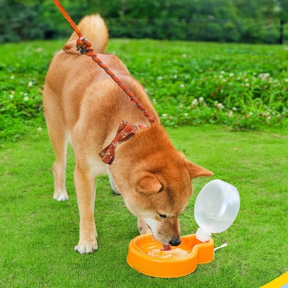free shipping 350/500ml Dog Bottle Foldable Sealed Puppy Cat Drinking Bowl with Handle Portable Pet Water Dispenser Hiking 250527