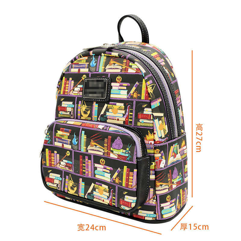 Disney Loungefly Disney Beauty and Beast Library Backpack Womens Wallet Girls Backpack Casual Backpack Shoulder Bag Childrens Gift X250412