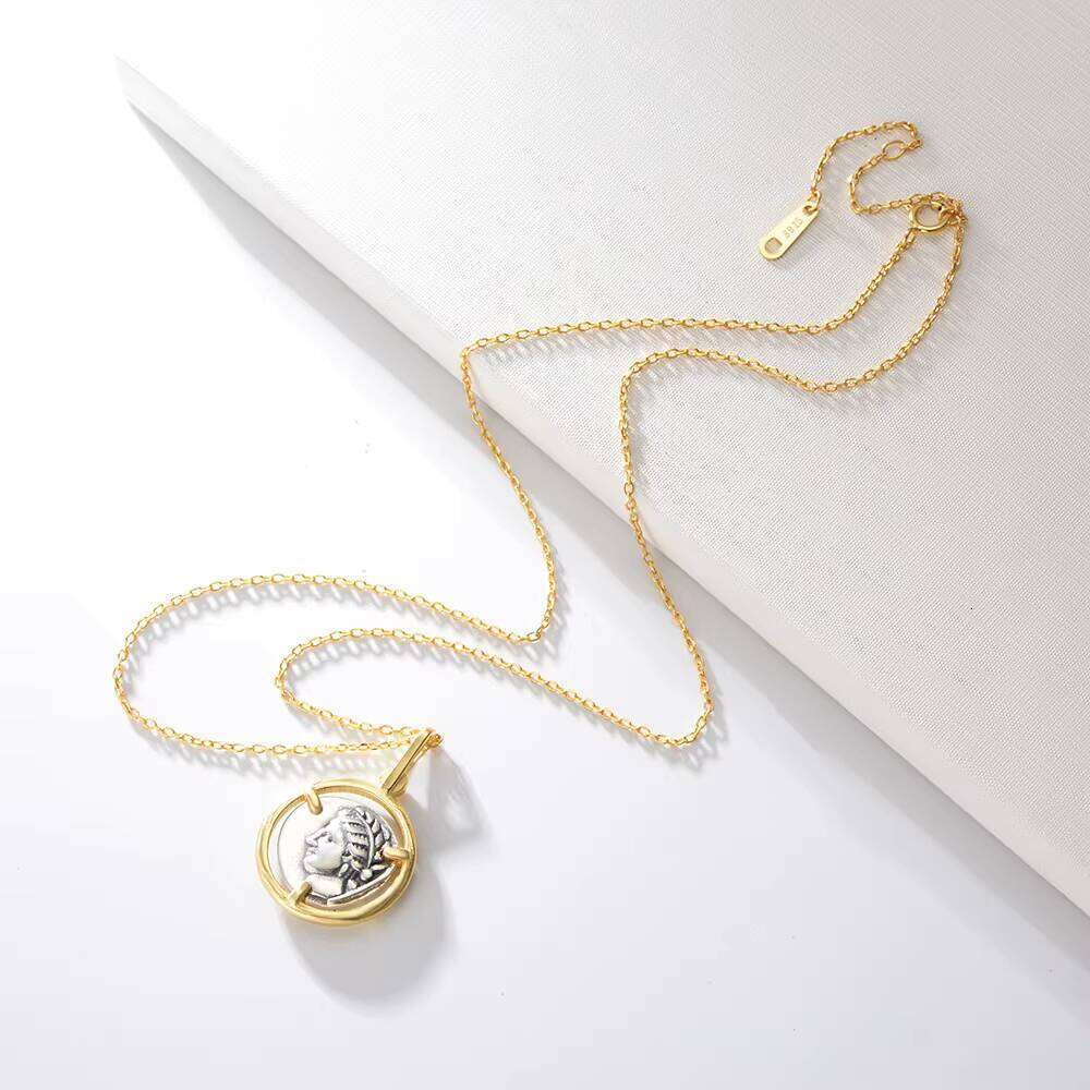 Peishang Brand Sterling Sier Fashion Women's Jewelry Gold Coin Pendant Necklace