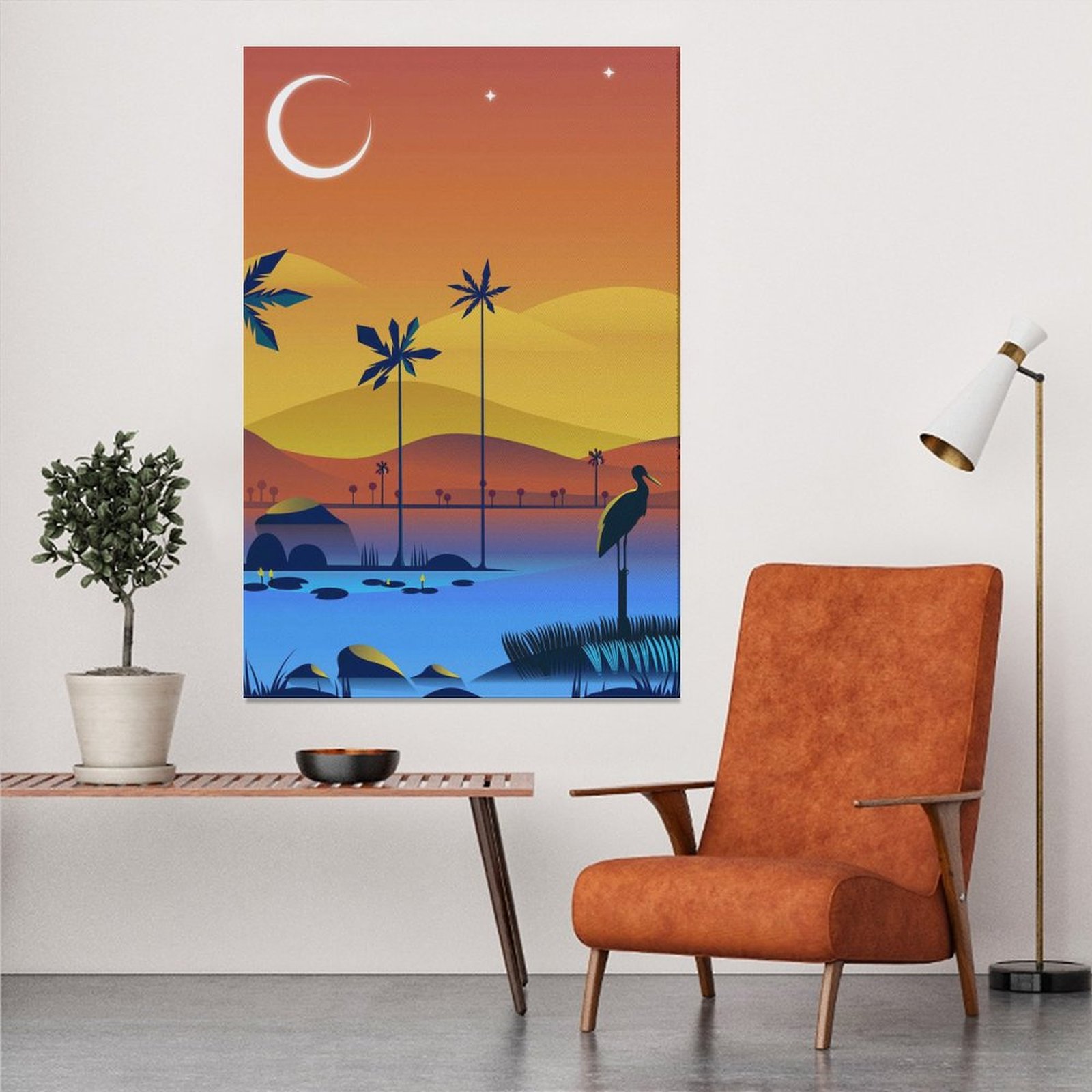 Wall Art Painting Village With Sunset View Canvas Prints Wall Painting Wall Art Decor Print Picture Paintings for Living Room Home Decor Luxury Unfram