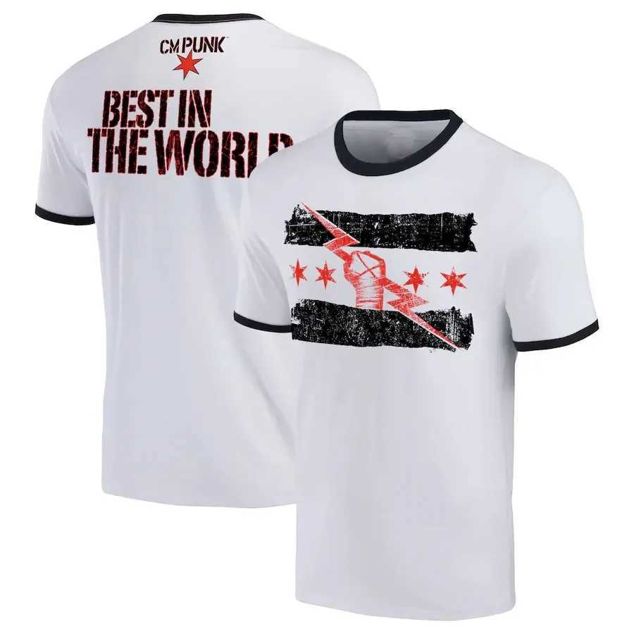 2025 Summer Mens 3D Printed Wrestler Cm Punk T-shirt Street Sports Comfortable Outdoor Fitness Quick-drying Short SleevesC250530