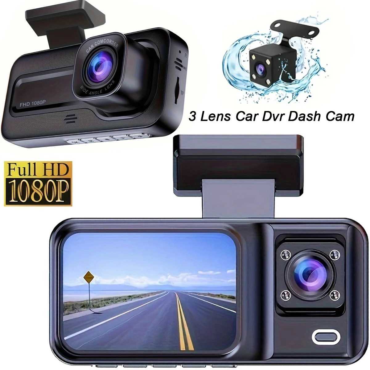 Car dvr Dash Cam for Cars 3 Channel Car dvr 1080P Camera Video Recorder Front and Rear Inside View Camera for Vehicle Three Way Dashcam R250529