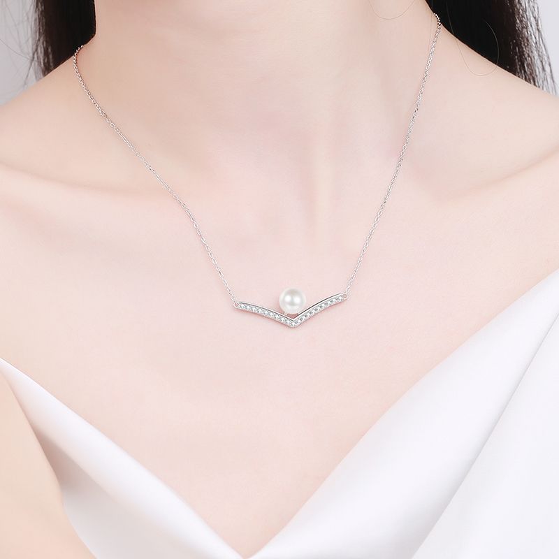 Sophisticated Choker Style Jewelry for Her: Platinum Toned Fine Chain Accented by Sparkling Cubic Zirconia Stones & Real Aquatic Gems