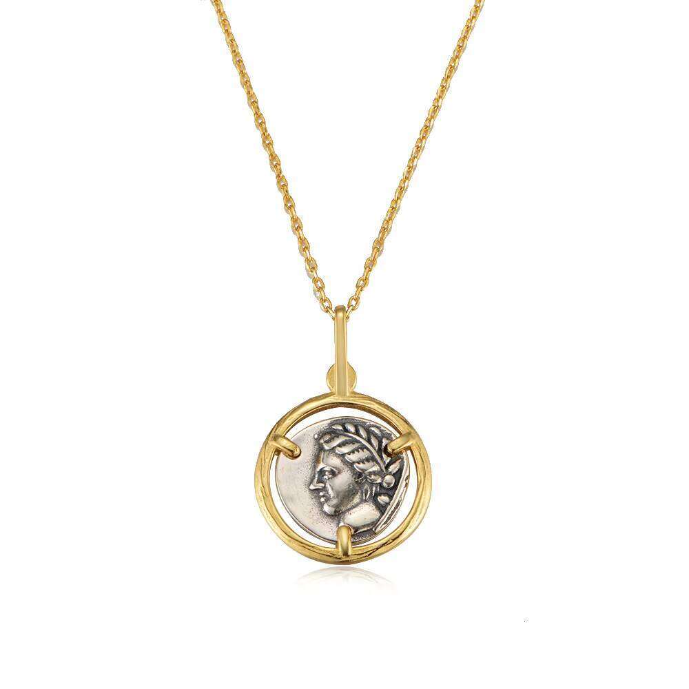 Peishang Brand Sterling Sier Fashion Women's Jewelry Gold Coin Pendant Necklace