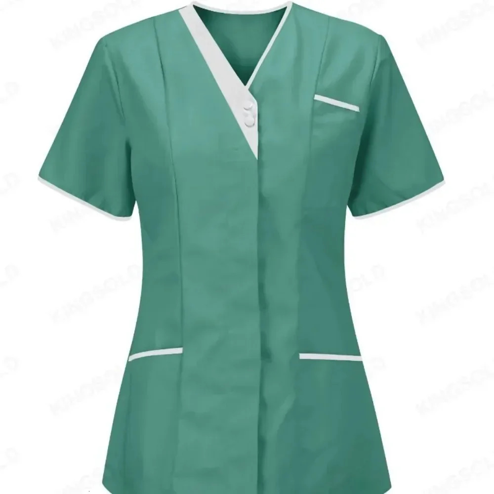 Skin Friendly Nursing Work Clothes Tops Waiter Uniform Hospital Hand Washing Pure Cotton 250530