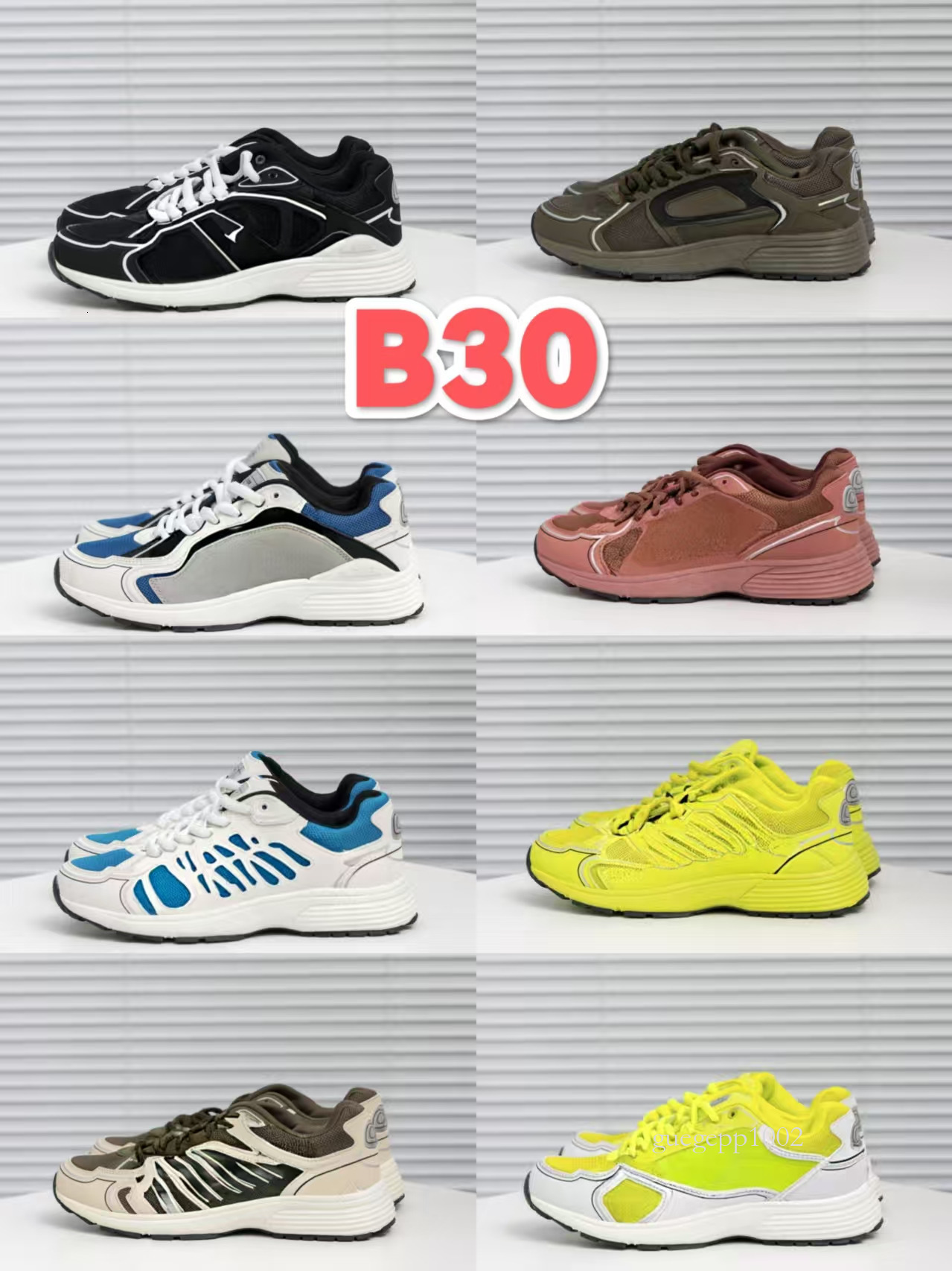 High Quality 1:1 B shoes sneaker Designer brand Casual Sports Lace Up Round Toe Running vintage leather trainer thick sole with fashion sneakers designer shoes