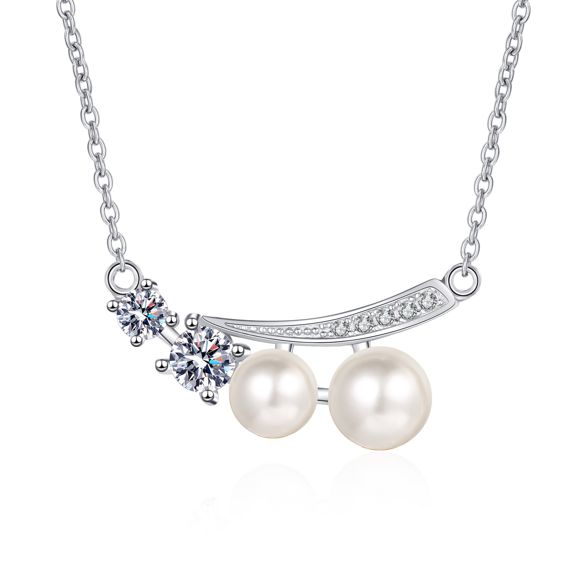 Fashionable Female Clavicle Choker: Genuine 925 Silvery Beads + Vivid Gemstones Plus Lustrous Pearly Accents