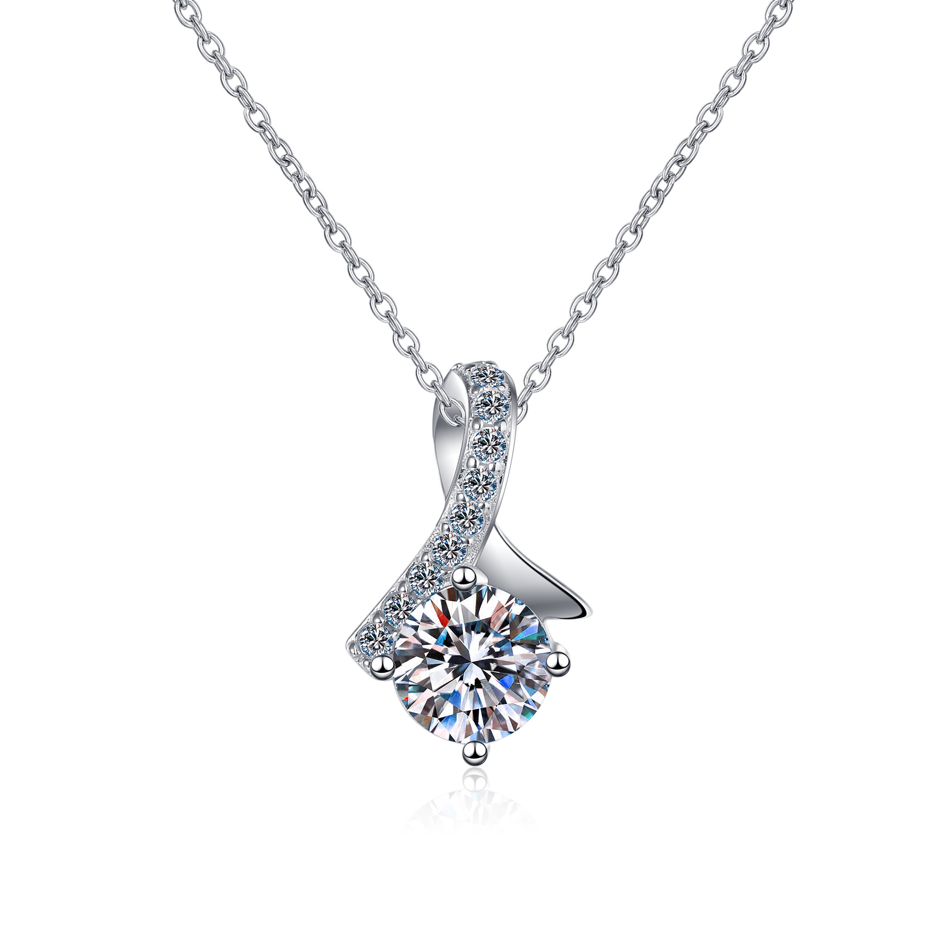 925 Sterling Silver Pendant Necklace for Women PT950 Gold Plated Minimalist Fashion Jewelry Elegant Daily Wear Gift