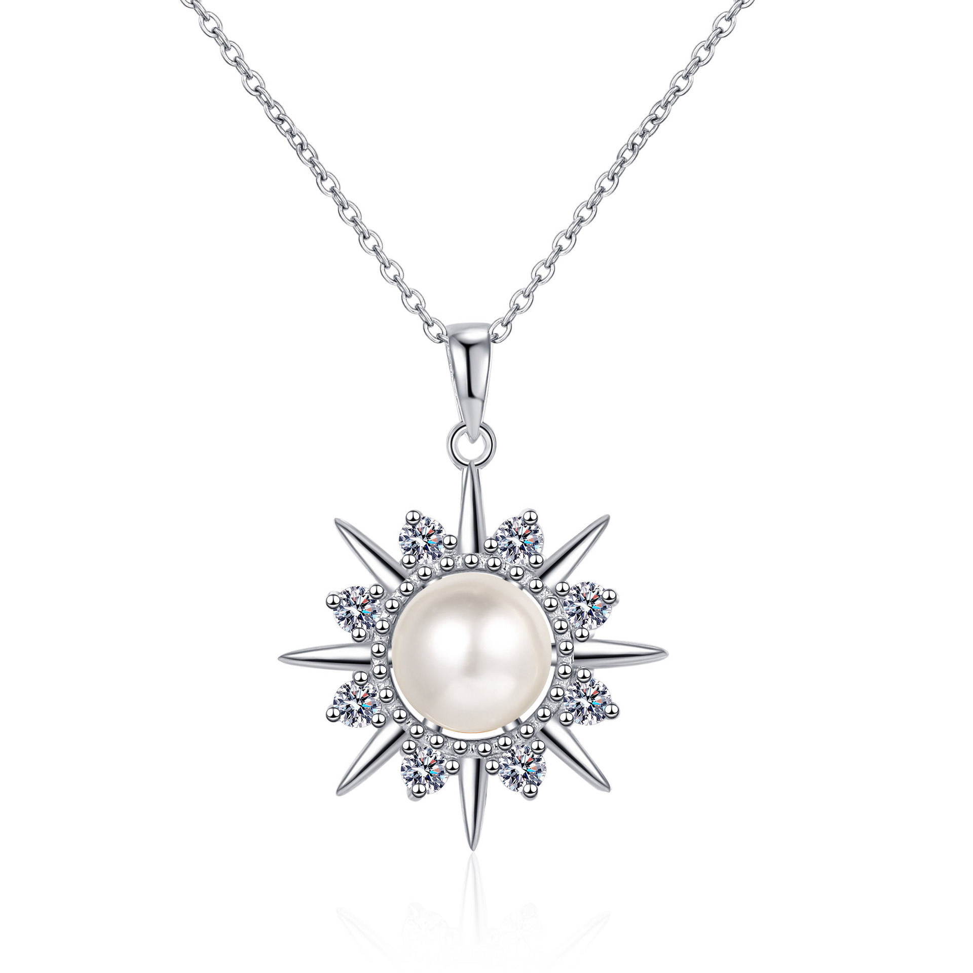 Minimalistic Design Statement Necklace: Genuine Gemstones Set into Durable Platinum Alloy Chain