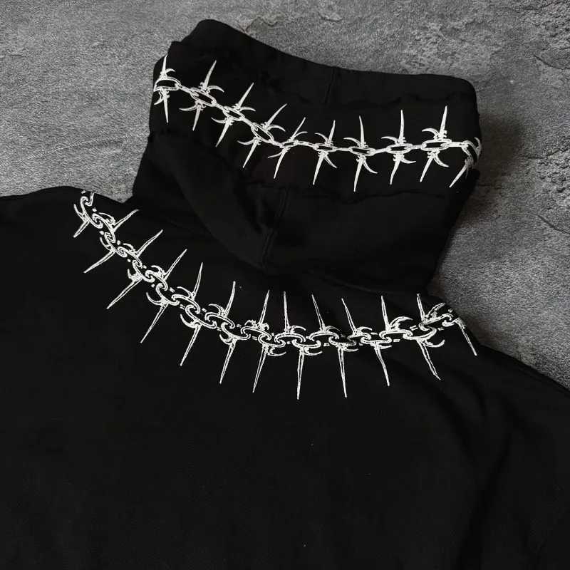 Y2K Retro Demon Killer Design Fashionable Versatile Hoodie Men Street Hip-hop Harajuku Casual Loose Oversized Sweatshirt Women W250530