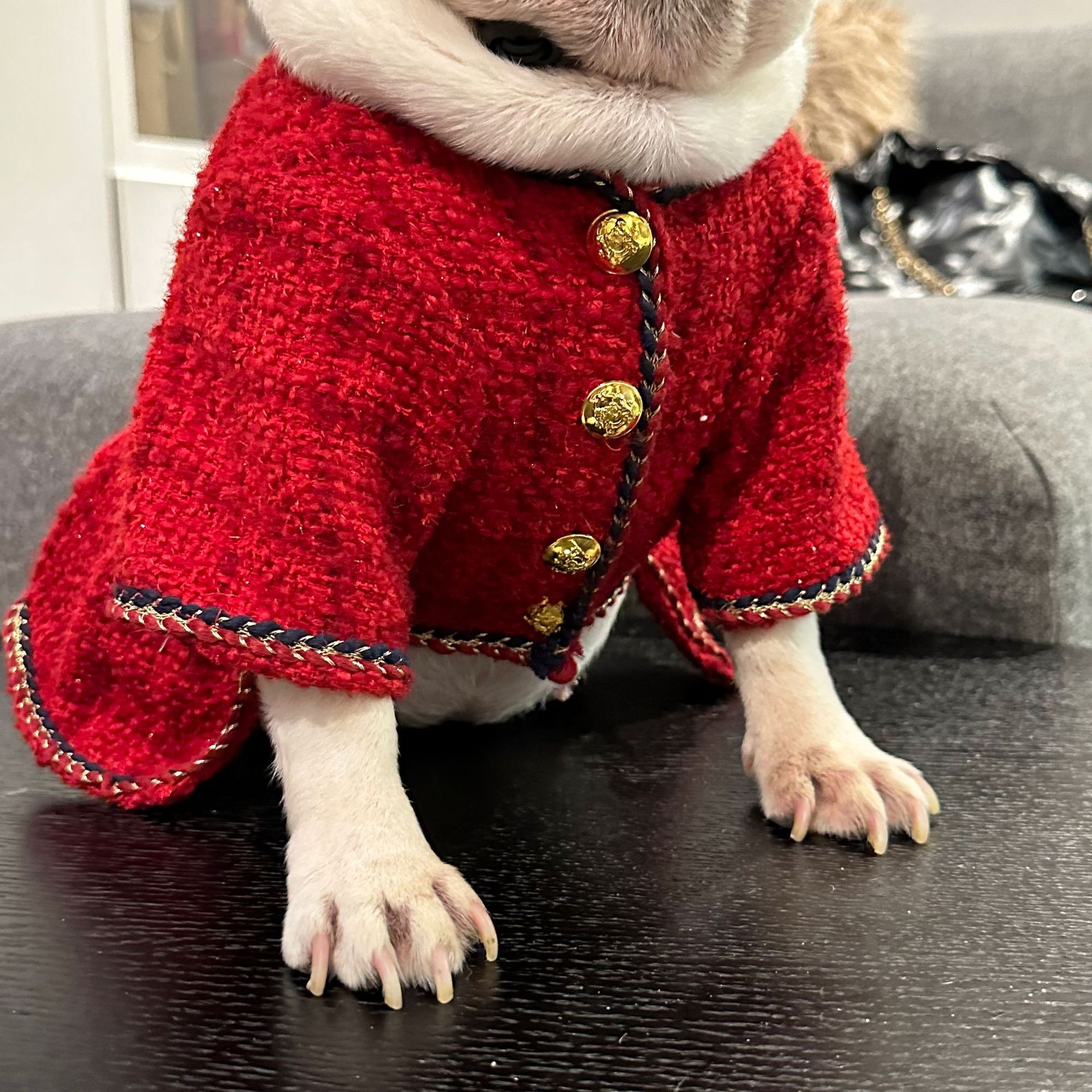 Tweed Luxury Princess Dog Apparel Dress Girl Cute Pet Clothes Outfit Small Dogs Costume Puppy Dresses for Small Dogs Cat Girl Teacup Yorkie Chihuahua 