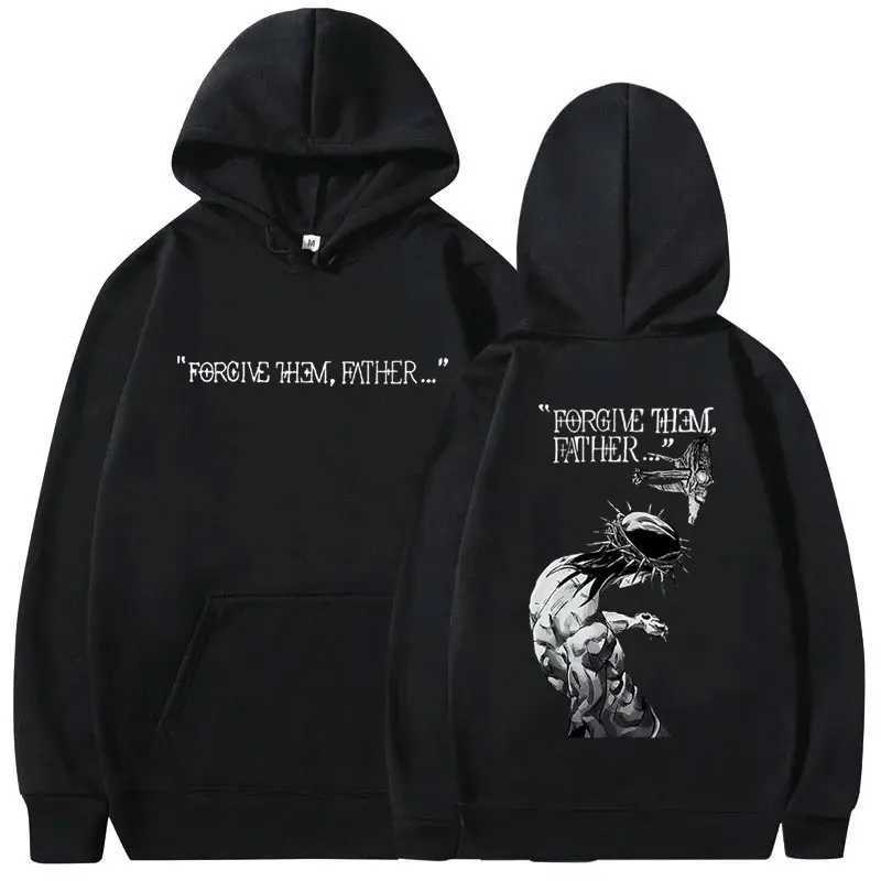 Christian Religious Jesus Forgive Them Father Hoodie Men Womens Gothic Rock Oversized Sweatshirt Male Casual Fleece Pullover W250530