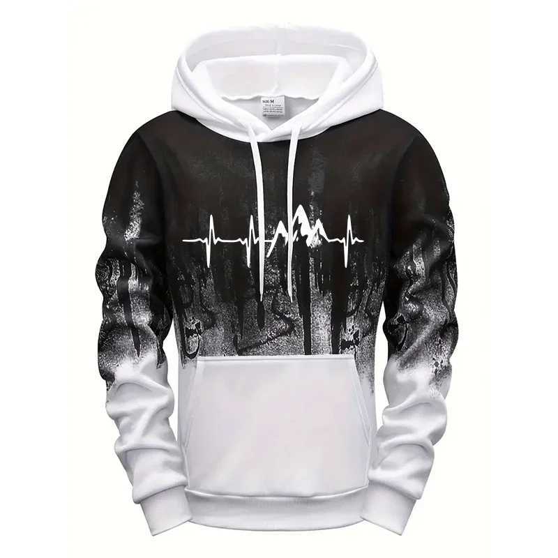 Splatter Design Hoodie for Men High Quality Hooded Long Sleeve Sweatshirts Fall Winter Daily Casual Sports Pullover Athleisure W250530