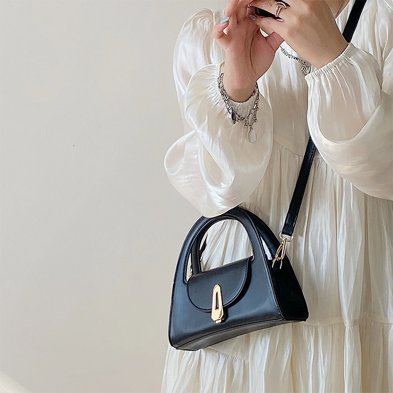 Women fashion s Handbag Half Round Shoulder Bag Multi functional Commuter Retro Lock Cross Bag Designer fashion Women s Shoulder Bag