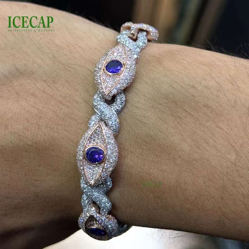 Luxury Jewelry Custom 15mm Miami Cuban Link Chain White Gold 925 Silver Chain Hip Hop Moissanite Chain Necklace for Men